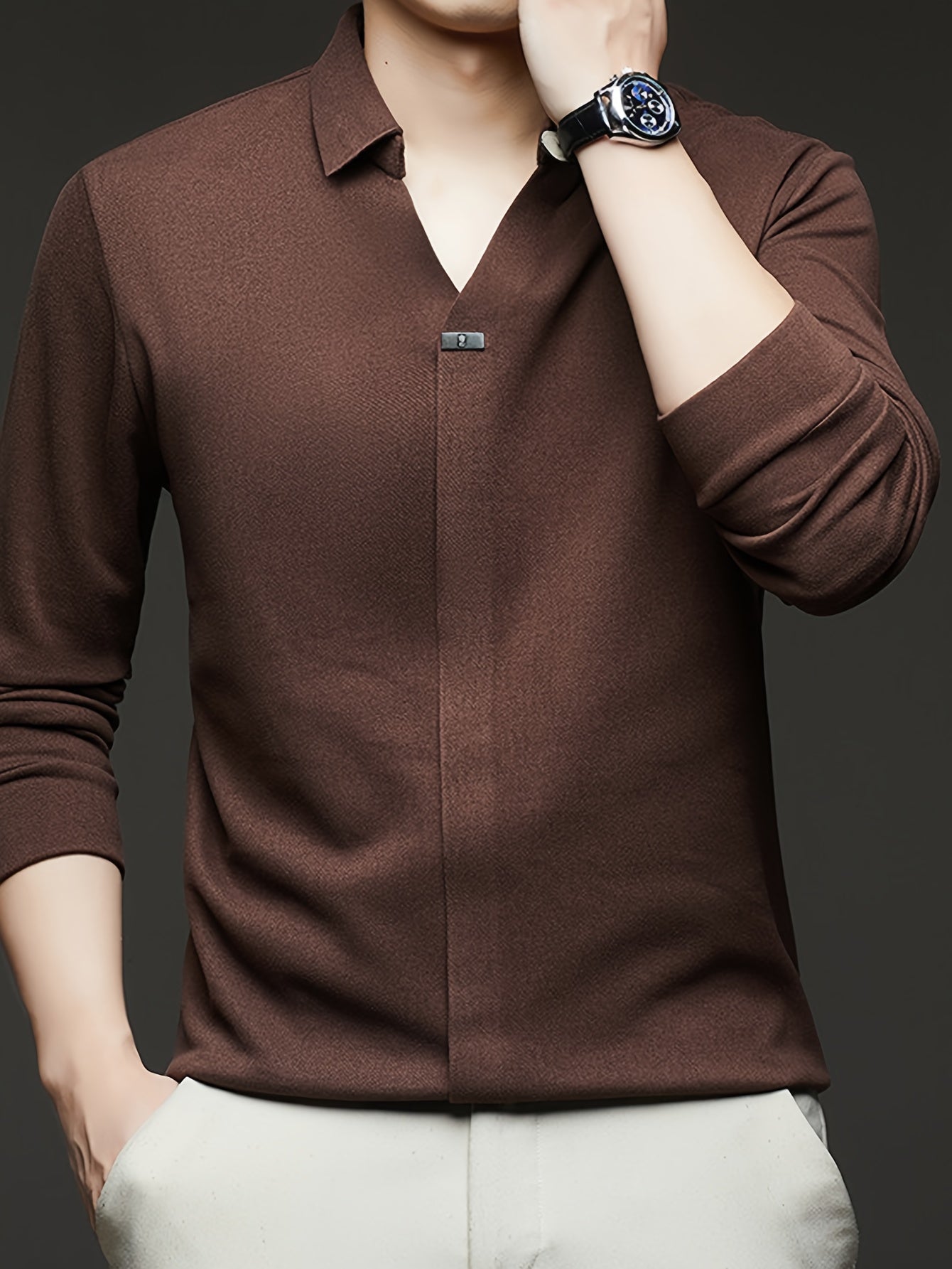 This Autumn'S Trendy Men'S Long-Sleeve Polo Shirt Is Soft, Skin-Friendly, And Resistant to Deformation, Featuring an Attractive Appearance That Looks Stylish And Casual, Making It The Perfect Choice for a Sophisticated Men'S