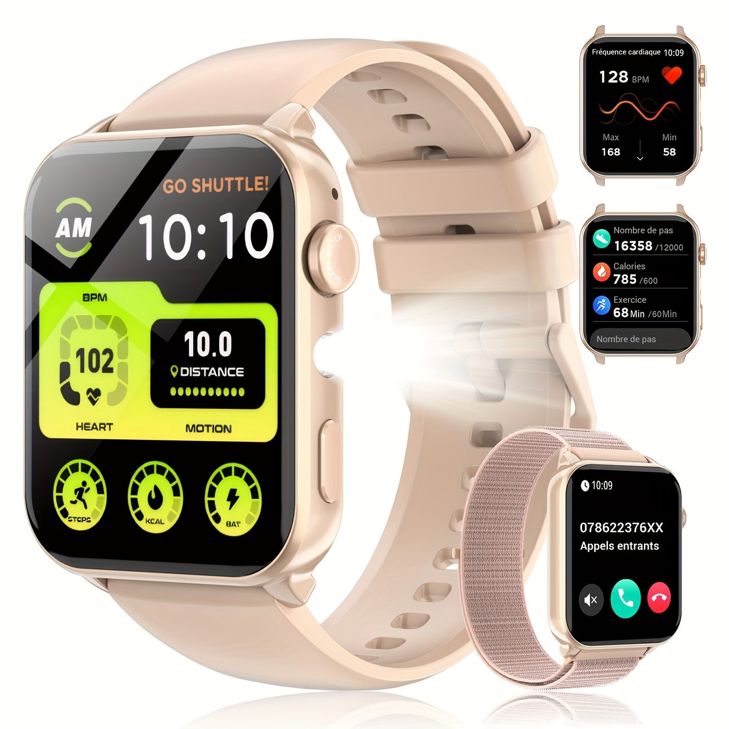 Blackview Smartwatch, Compatible With Android And For IPhone, Fitness Tracker, Fitness Watch With Activity Monitoring 1.85-Inch Touchscreen Smartwatch, With Pedometer, Calorie Meter And Stopwatch, BT 5.3 Call, Multi-Sport Mod