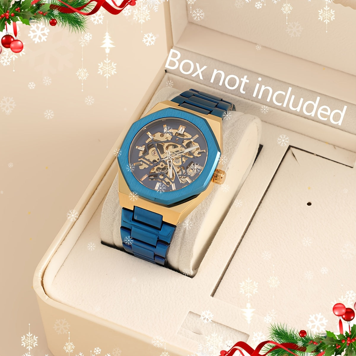 Montre Homme de Luxe Automatique – Cadran Noir en Acier Inoxydable, Boîtier et Cadran en Alliage, Design Élégant, Style Professionnel, Idéale pour Homme, Cadeau Parfait pour Noël, Halloween et Nouvel An