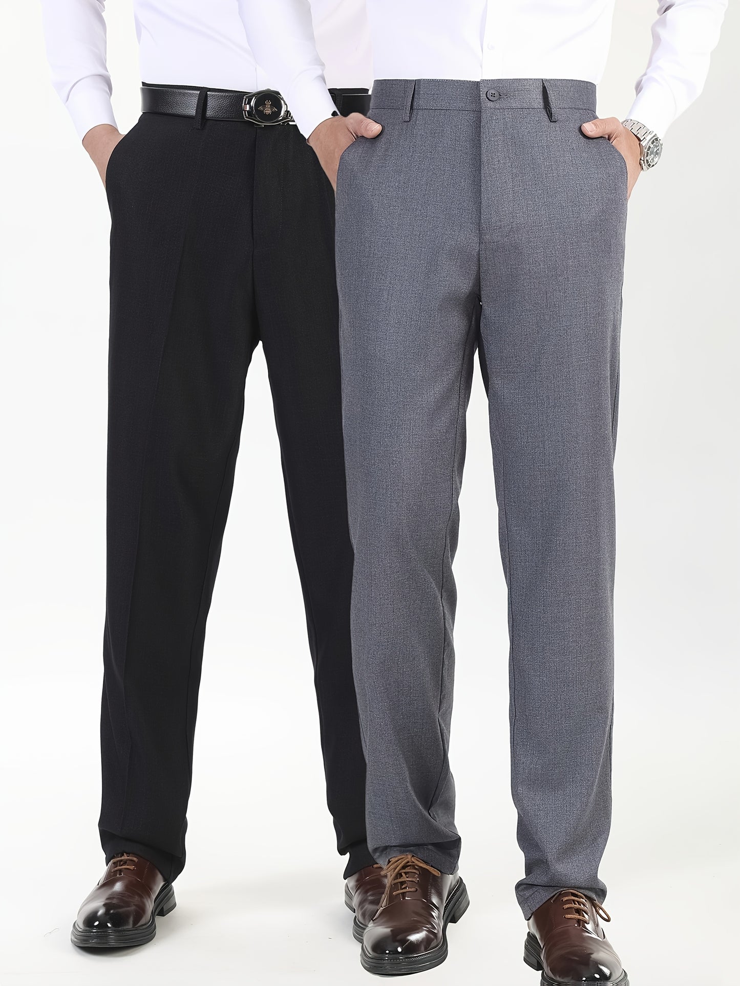 2pcs Pantalons Homme Grande Taille – Formels & Casual, Haute Qualité, 0XL-6XL