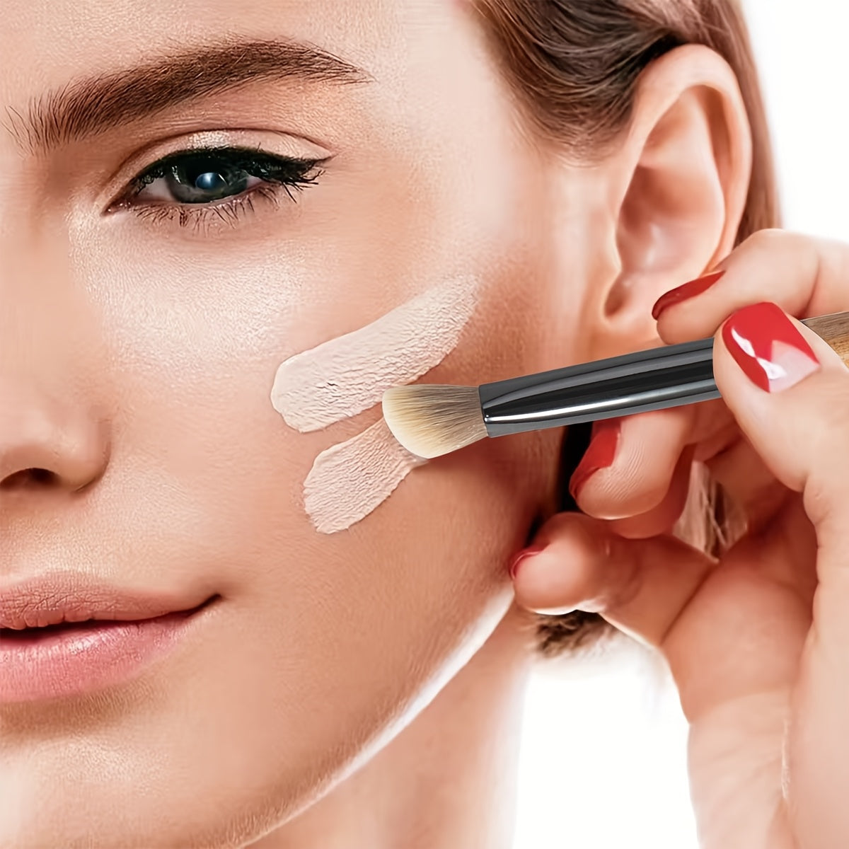 Kit 3 Pinceaux Maquillage Visage – Manche Bois & Poils Doux