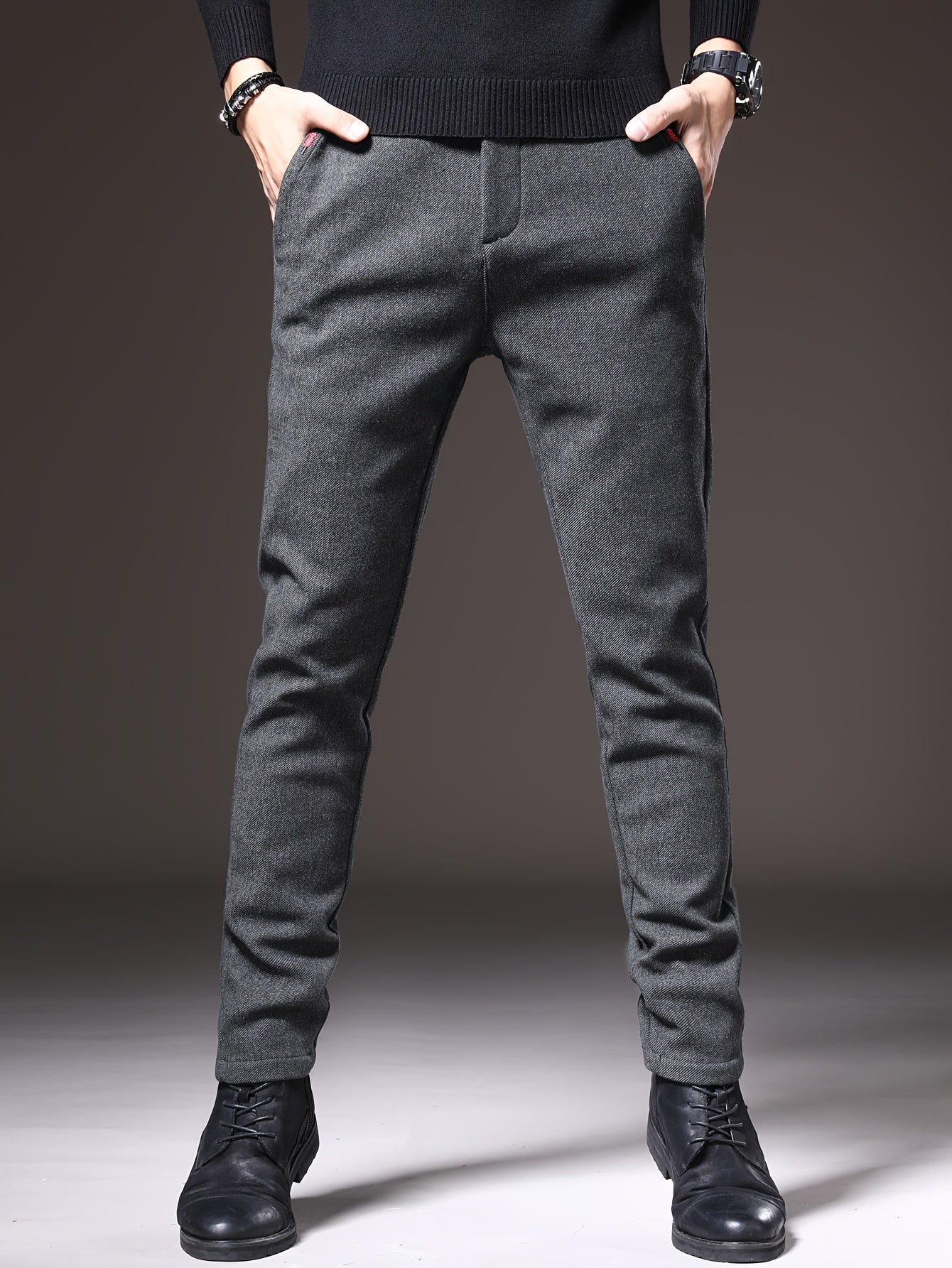 Pantalon Homme Automne 2024 – Coupe Droite, Style Décontracté et Business, Toutes Saisons