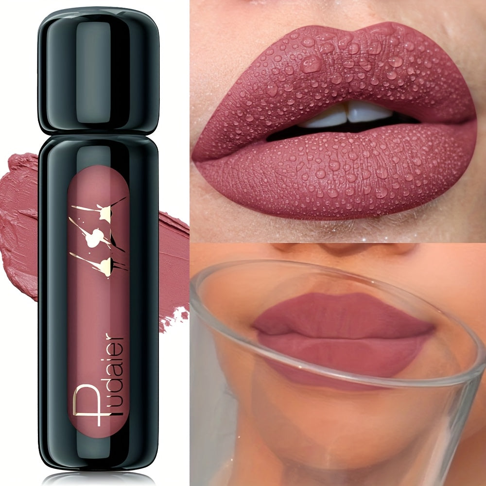 2pcs [Waterproof Lip Glaze] Waterproof Lip Glaze | Vibrant Colors, Not Sticky, Matte Reddish Brown Lip Glaze - Hydrating, High Pigmented Gloss - Perfect Smudge-Proof Romantic Gift for Valentines Day