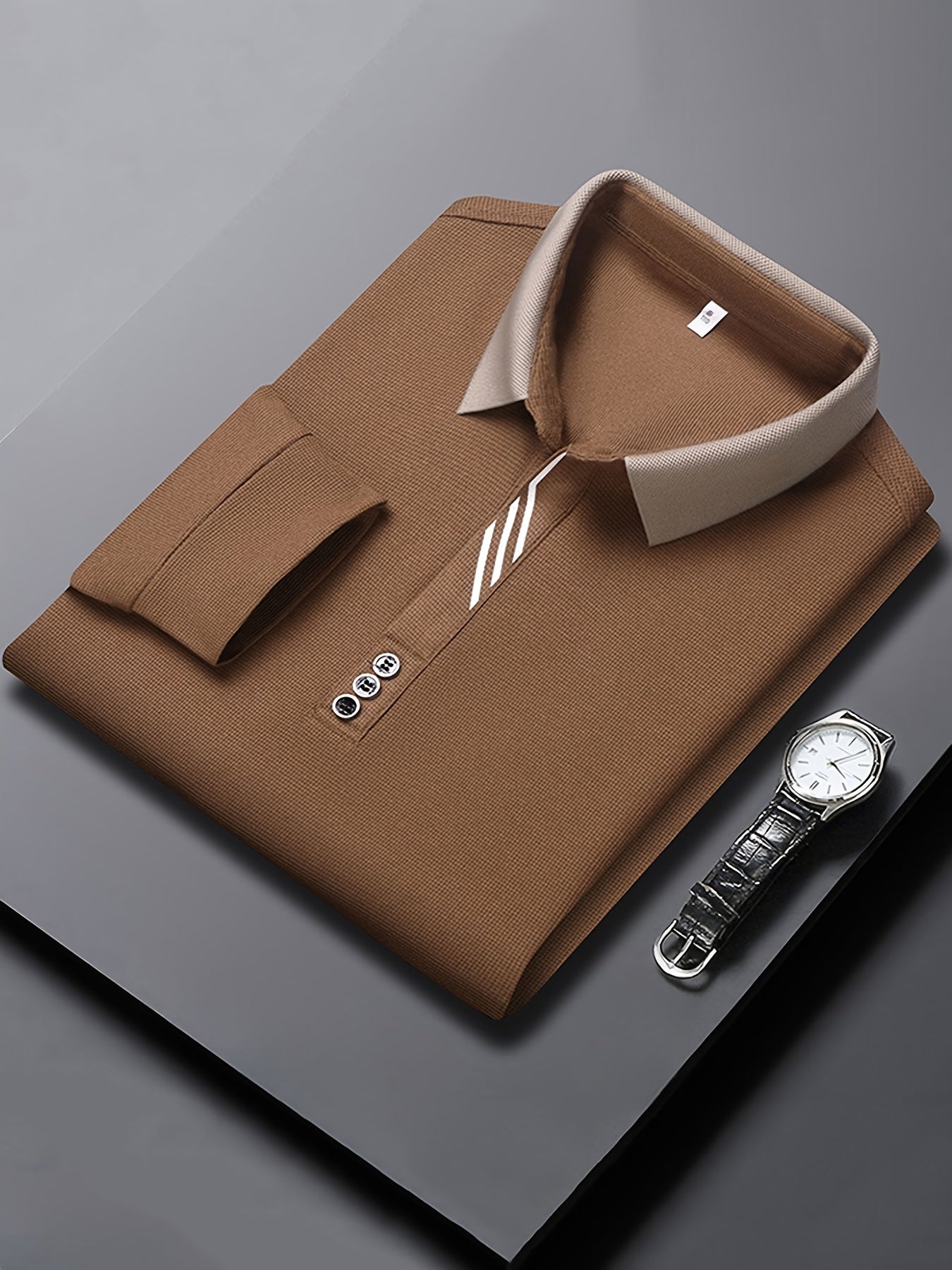 Men's Comfortable Casual Durable Long Sleeve Shirt with Button Decoration