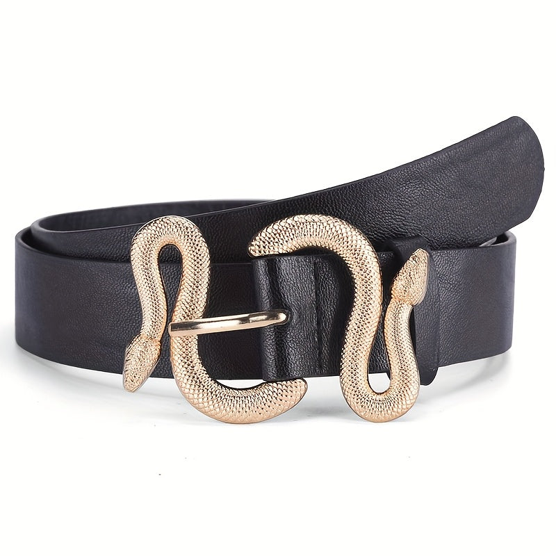 Ceinture tendance avec boucle en forme de serpent – Style rétro polyvalent, ceinture douce et à la mode