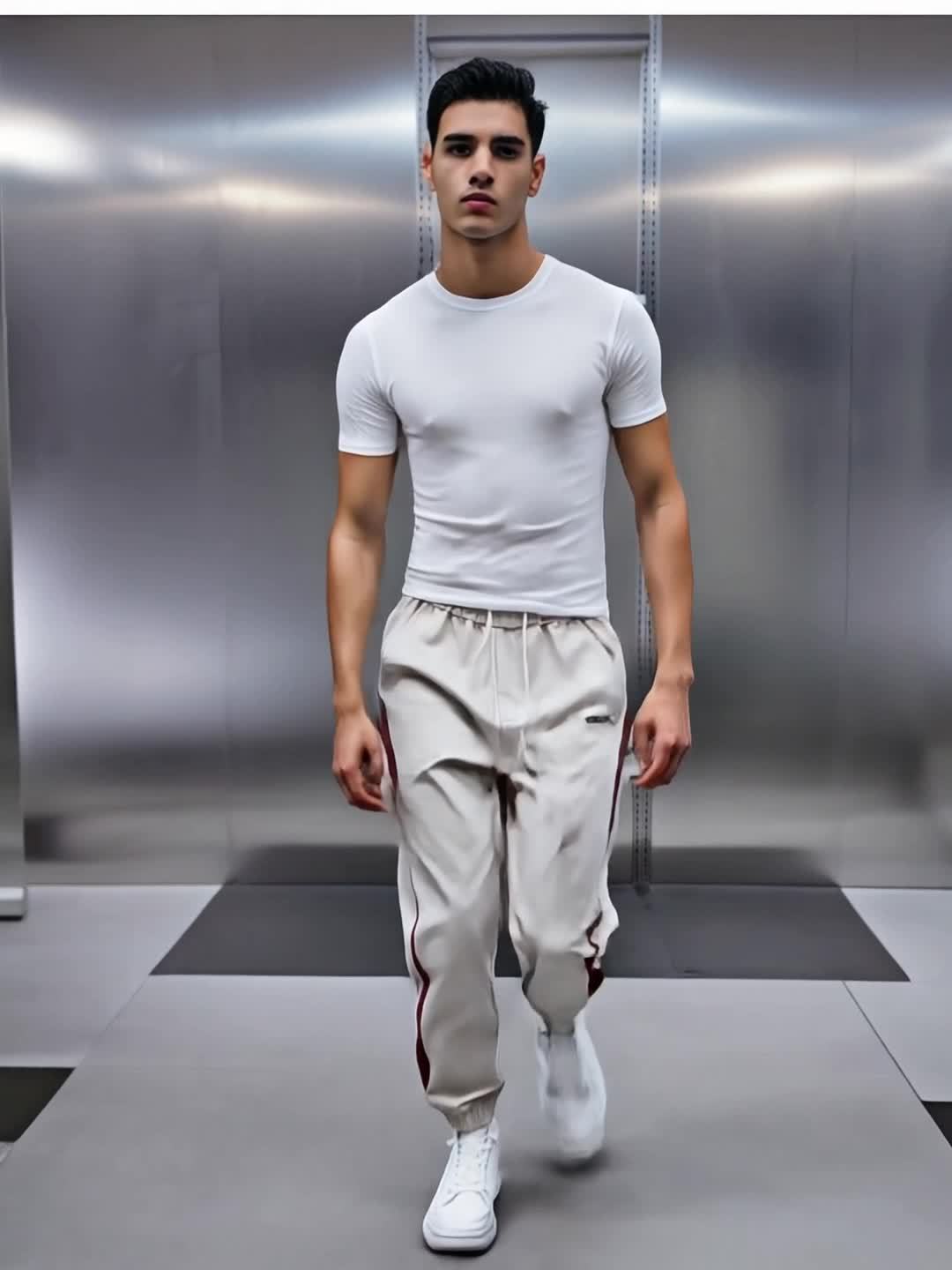 Joggers Homme – Sport, Cordon Élastique, Slim Fit, Noir/Gris/Vert, Style Unique