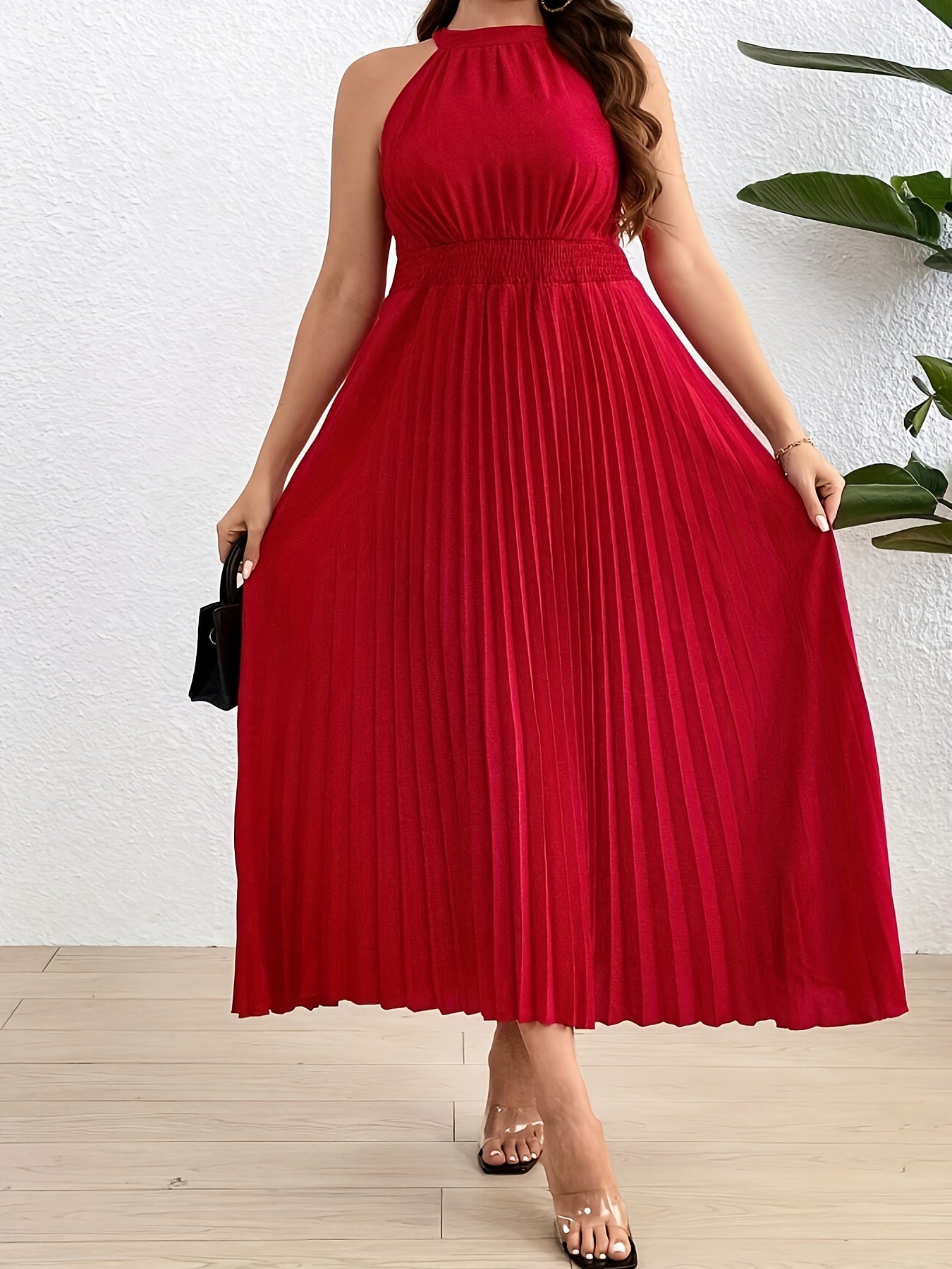 Robe maxi élégante grande taille femme – longue et fluide, pour soirées ou invités de mariage, lavable en machine, tissu non transparent, tenue formelle pour événements spéciaux et quotidien, coupe sophistiquée