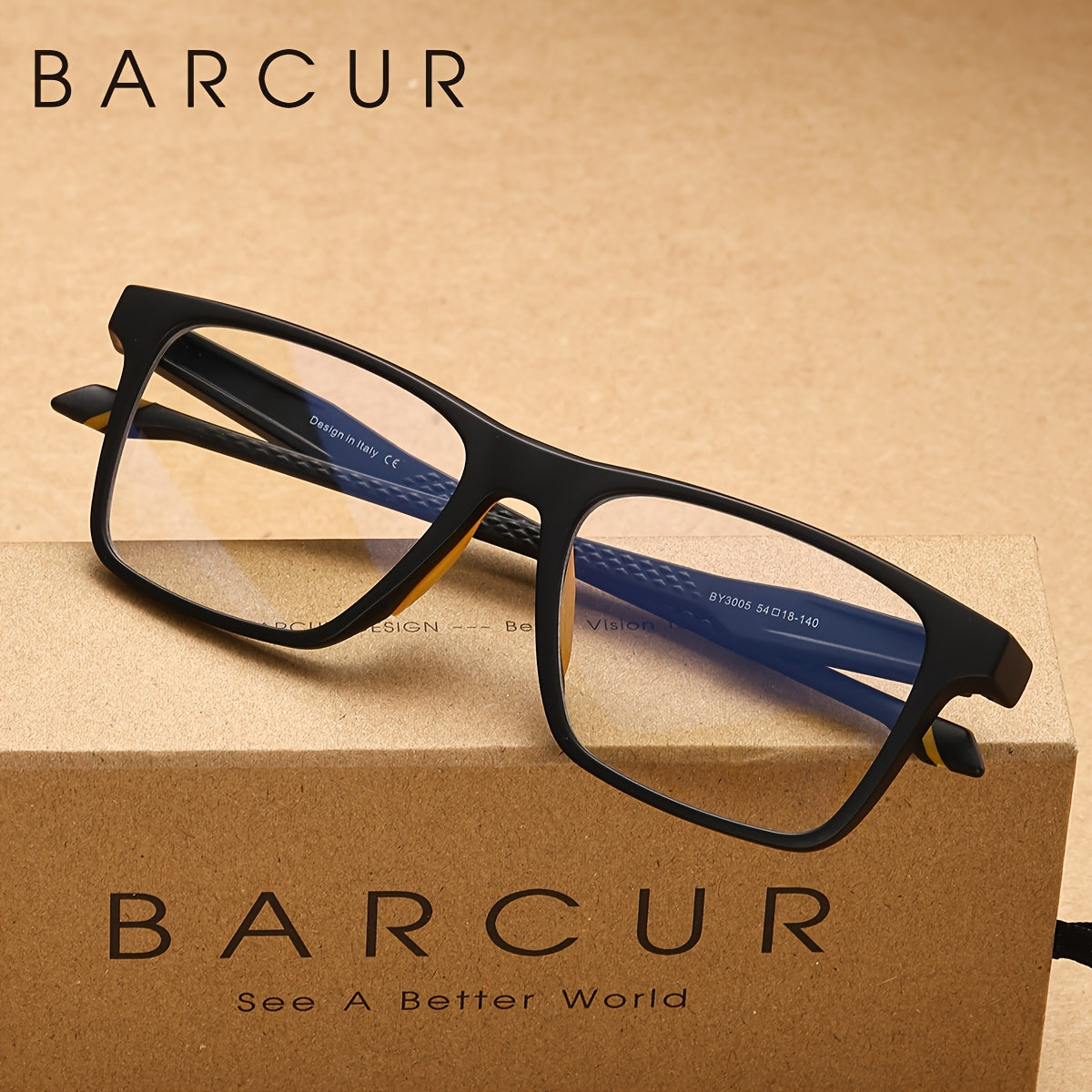 BARCUR Anti-Blue Light Glasses - Lightweight Non- Computer Glasses with Square Frame, Anti-Eye Strain for Office, Gaming, Online Classes - Men & Women, Ideal Gift