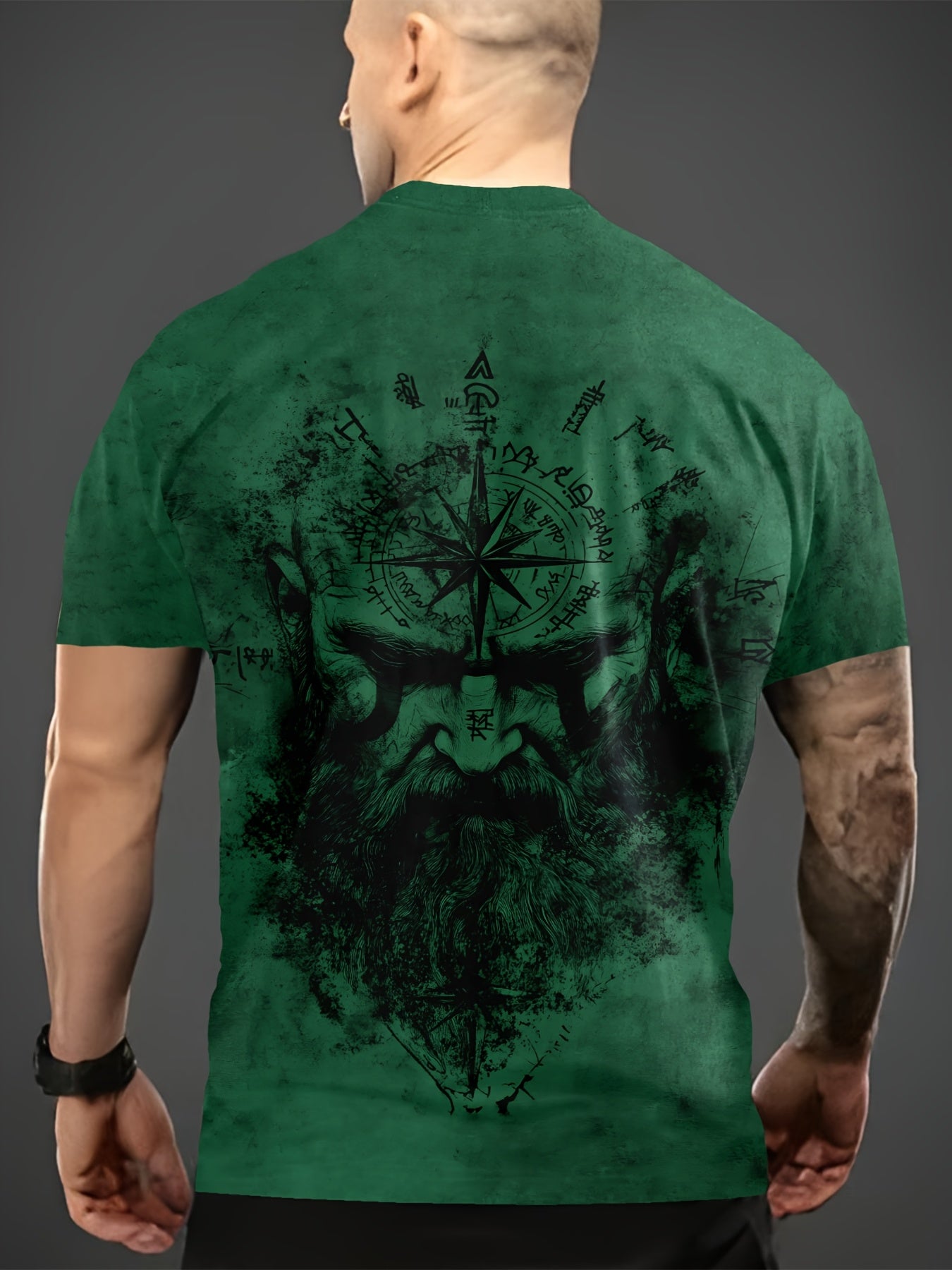 Men's Summer Short Sleeve T-Shirt with Digital Print for Man & Pattern - Breathable Casual & Outdoor Wear, Wrinkle-Resistant Round Neck Tee for, Gym, Travel - / Sizing (Regular Fit) - Easy-Care Machine Washable