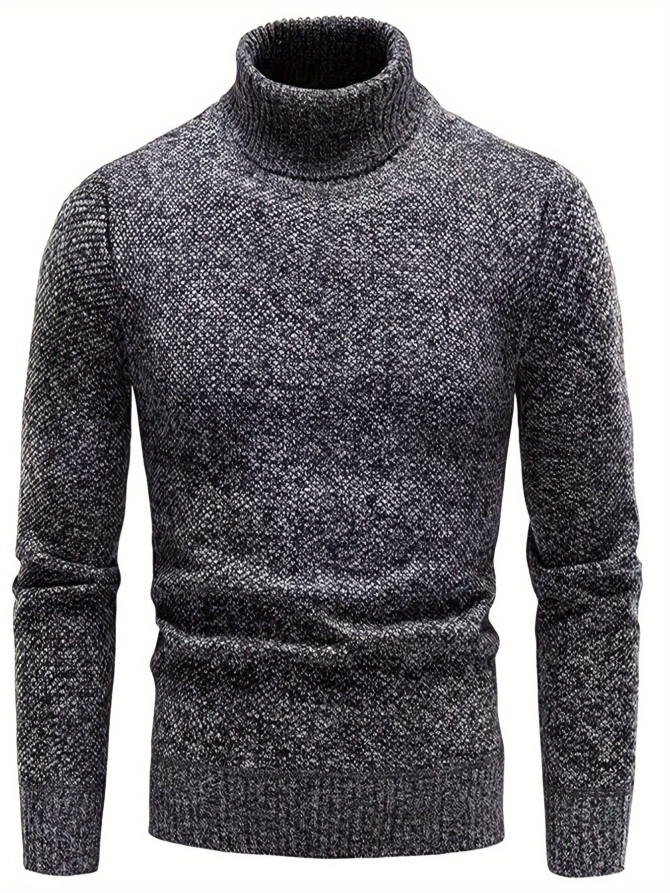 Men'S High-Neck Thickened Fleece Sweater for Autumn And Winter, Casual Pullover Knit Top.