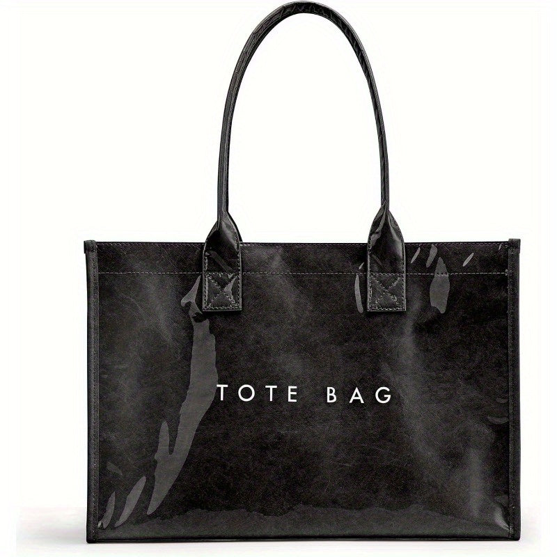 Sac Cabas Femme en PVC – Grande Capacité, Léger et Durable, Fermeture Magnétique, Idéal Travail, Shopping ou Voyage