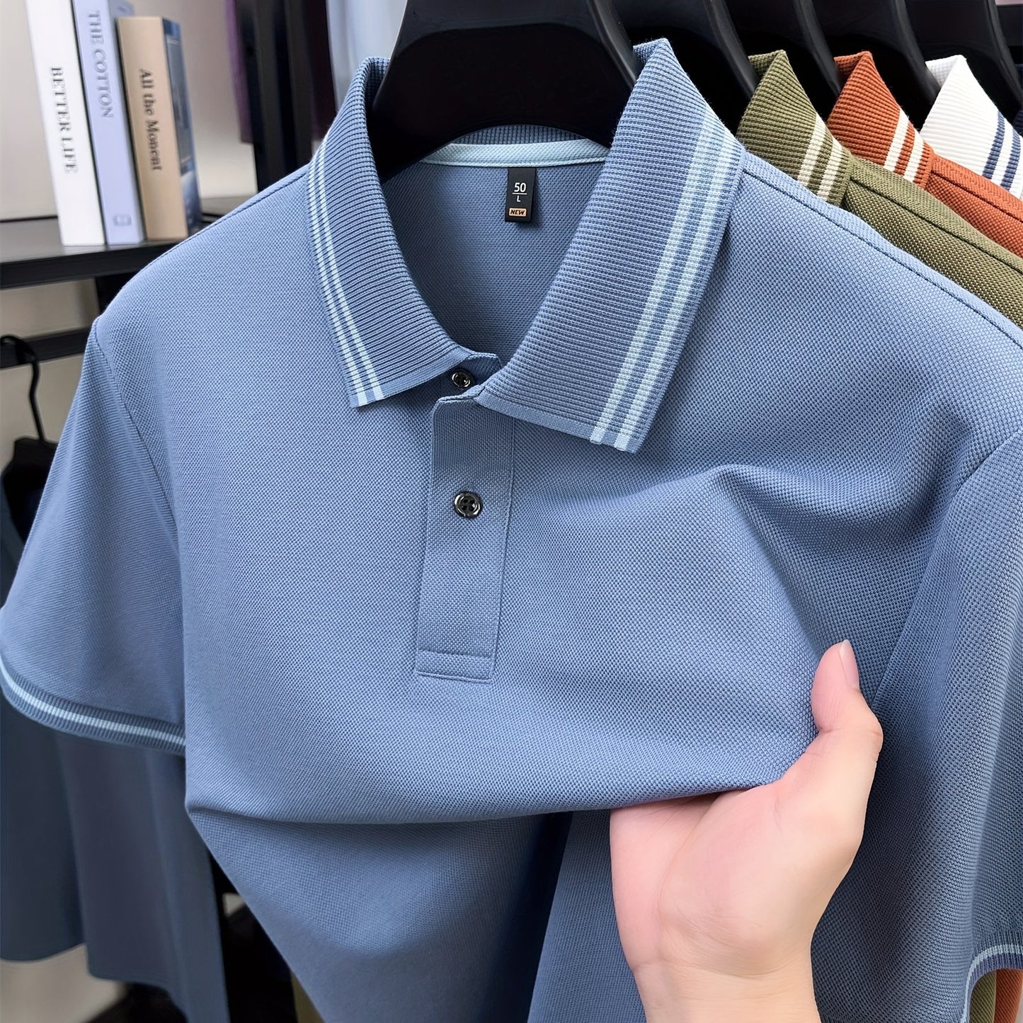 Men's Shirt - Lightweight Breathable Summer Business casual Button-Front Placket, Minimalist White Office & Everyday Shirt for Formal Leisure Wear - Model 1190, Versatile Clothing, Short Sleeves, Smooth Texture, Prof