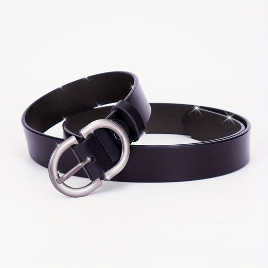 Ceinture en cuir véritable pour femmes – Ceinture robuste pour usage quotidien et formel, boucle métallique, lanière en cuir marron pour jeans, pantalons et robes, adaptée aux tenues professionnelles