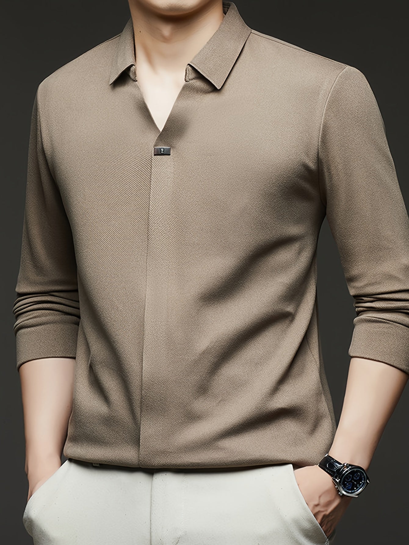 This Autumn'S Trendy Men'S Long-Sleeve Polo Shirt Is Soft, Skin-Friendly, And Resistant to Deformation, Featuring an Attractive Appearance That Looks Stylish And Casual, Making It The Perfect Choice for a Sophisticated Men'S