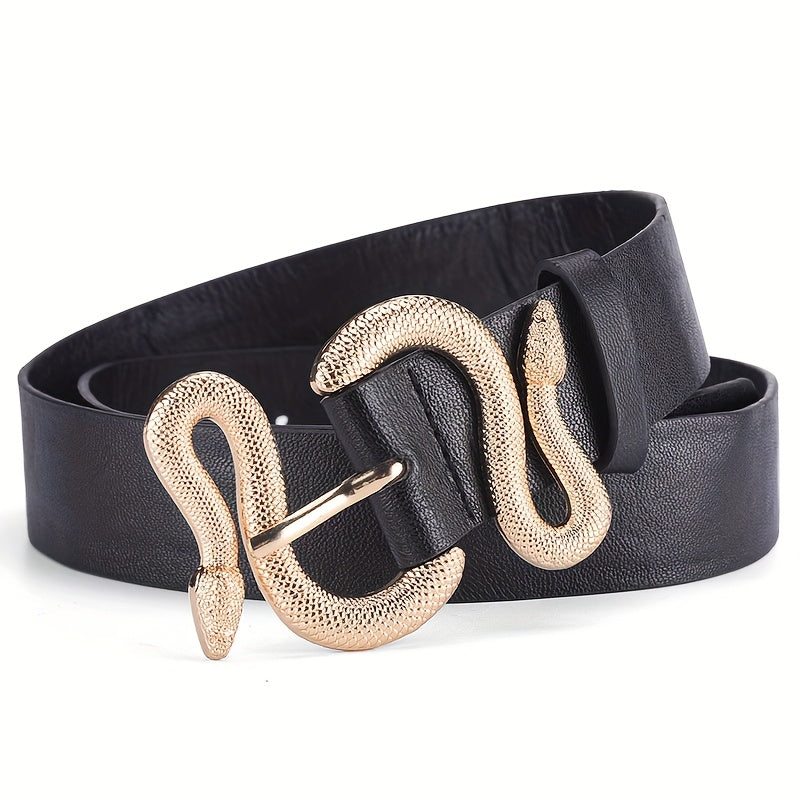 Ceinture tendance avec boucle en forme de serpent – Style rétro polyvalent, ceinture douce et à la mode
