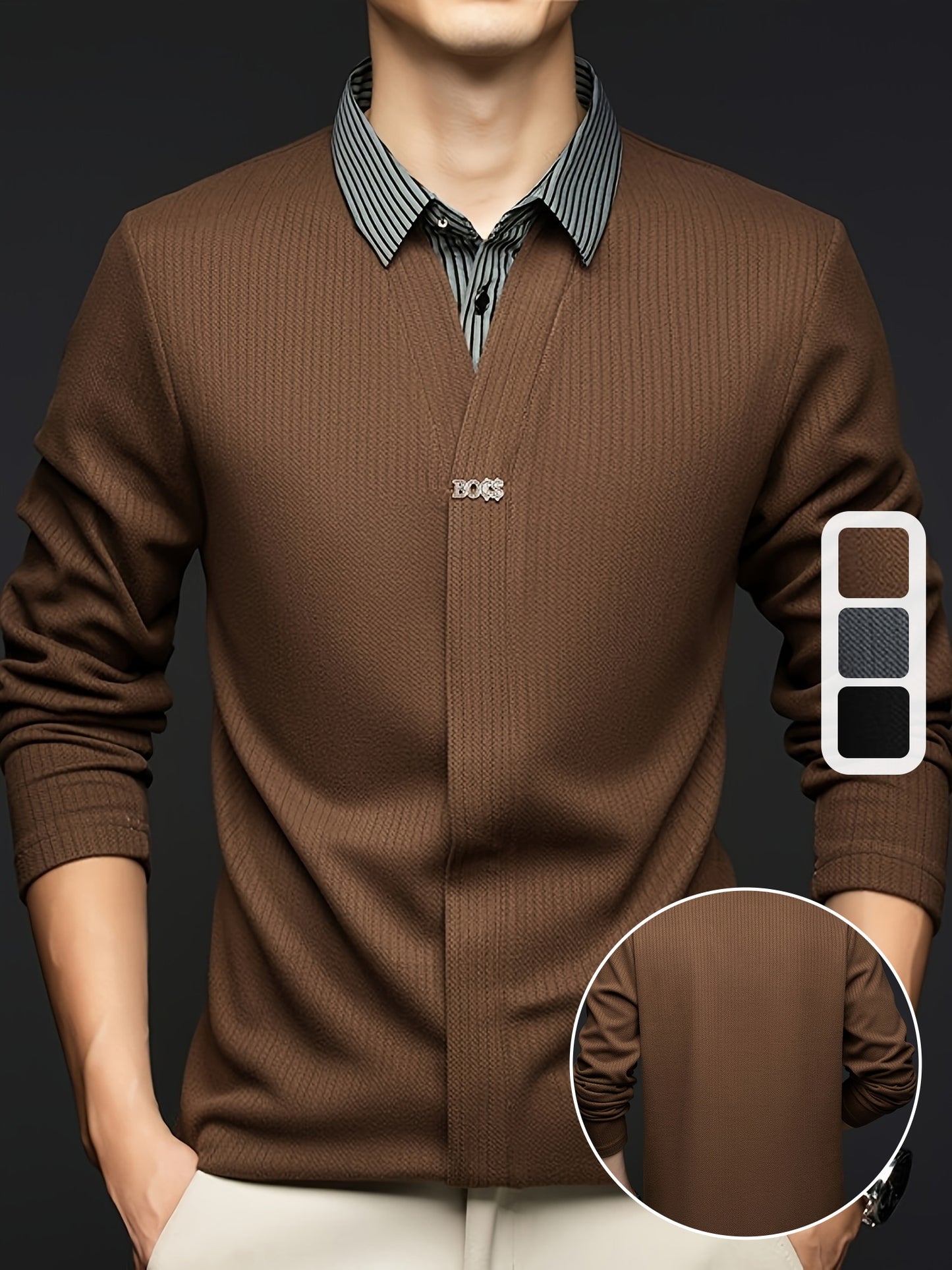 Stylish Two-Piece Lapel Shirt, Breathable Long-Sleeve Golf Top Suitable for Everyday Casual Wear in Spring And Autumn.
