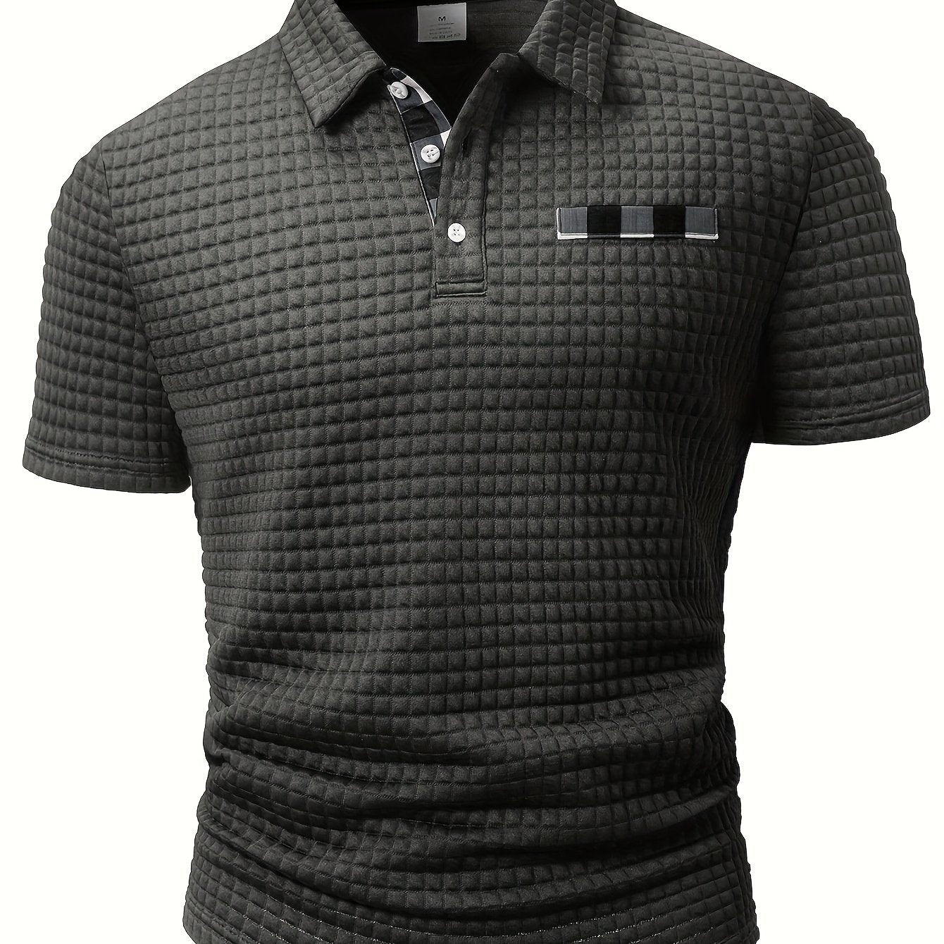 Men'S Casual Plaid Polo Shirt with a Short Sleeves, a Turnover Collar, And Button-Up Front. It'S a Stylish Everyday Wear, Perfect for Casual And Business Occasions.