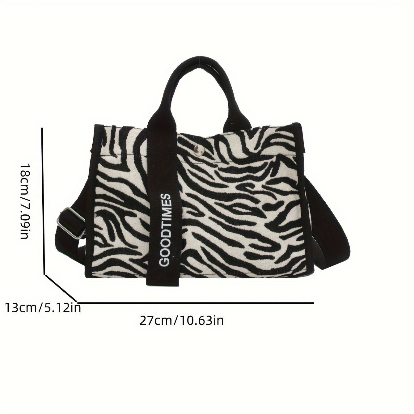 Sac Cartable Femme à Motif Zèbre – Nylon Tendance, Style Décontracté et Vintage, Sac Polyvalent