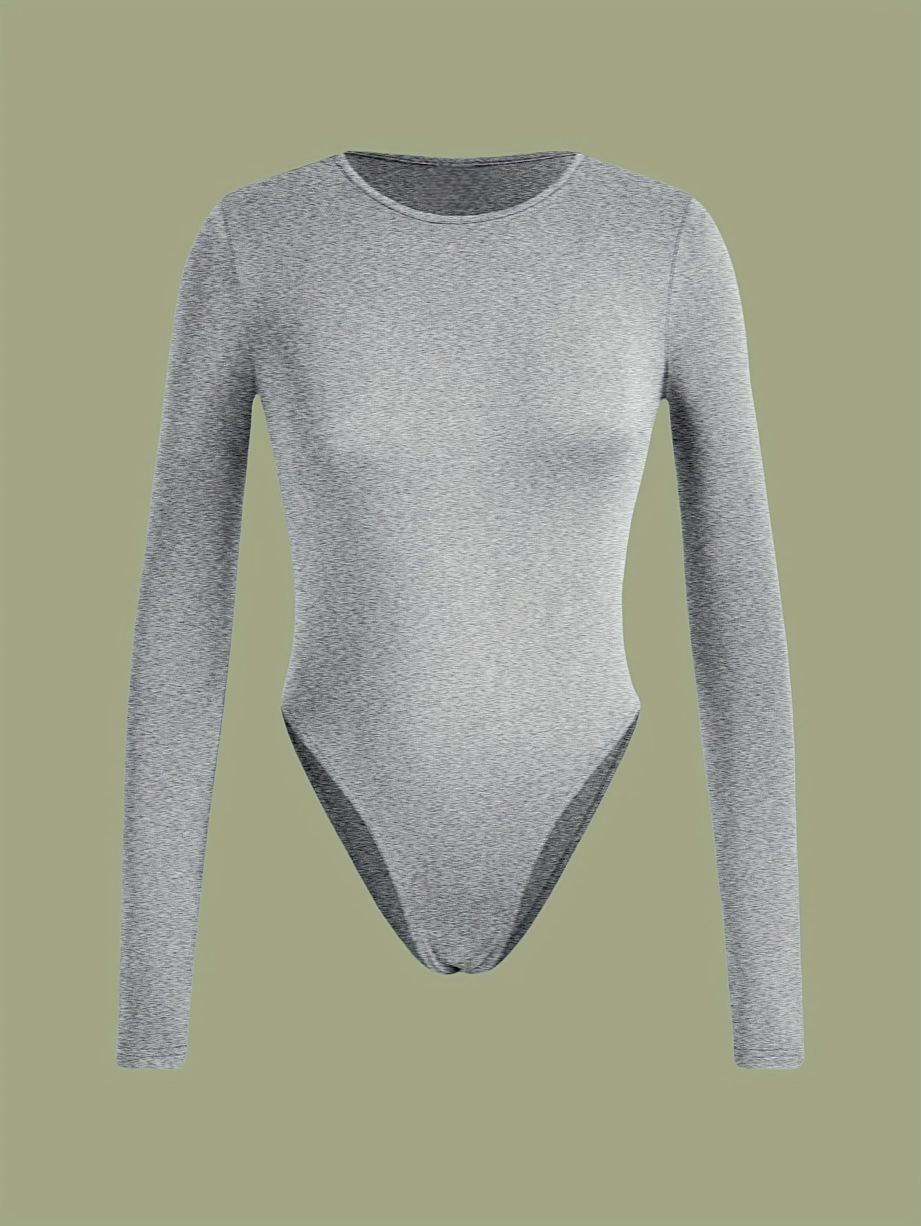 Lot de 3 bodys femme à manches longues, coupe slim, col rond, couleur unie (blanc, noir, gris), confortables et élégants, style décontracté pour toutes saisons