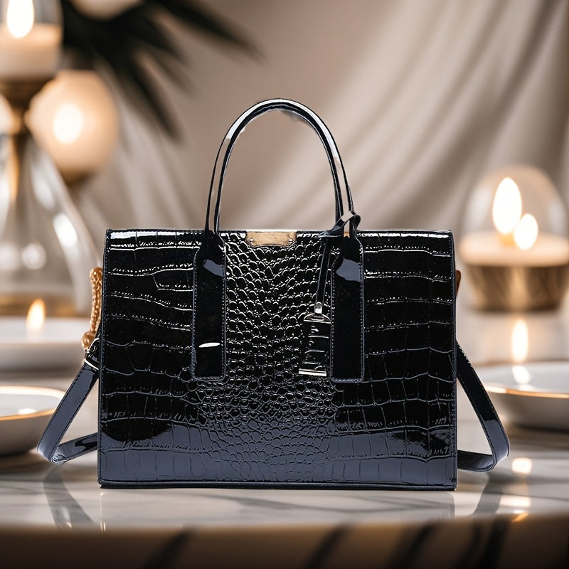 Sac à main vintage élégant pour femme, bandoulière réglable, PU durable, fermeture éclair