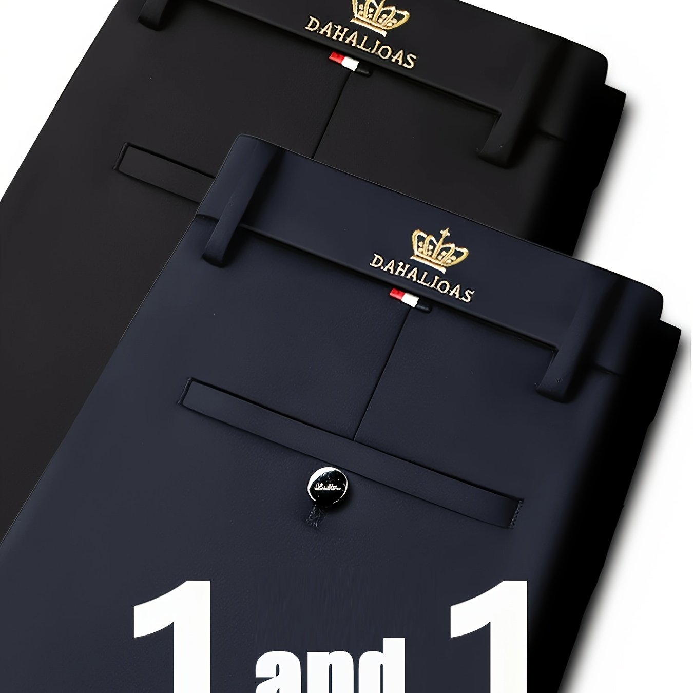 2pcs Pantalons Homme Business Casual – Stretch, Anti-Rides, Jambe Droite, Bureau & Loisir