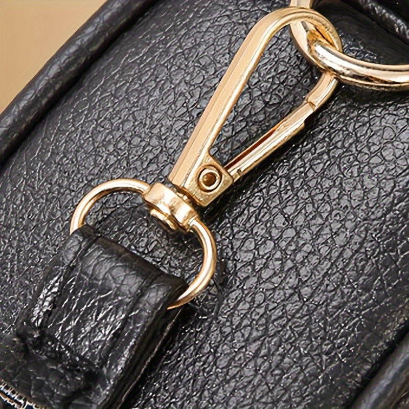 Sac Bandoulière Matelassé – Style Décontracté et Chic, Sac en PU, Sac à Épaule Rond avec Détail Brodé