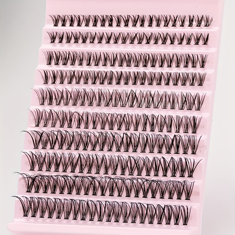 200 Cils Individuels en Touffes 30D – Longueurs 8-16mm, Courbure D 0.07mm, Faux Mink Ultra-Léger, Base Triangulaire, Résistants à l’Eau, Adaptés à Tous Types d’Yeux, Tenue Longue