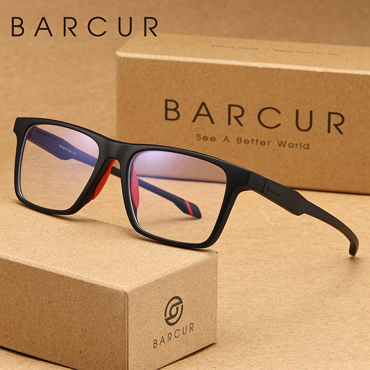 BARCUR Anti-Blue Light Glasses - Lightweight Non- Computer Glasses with Square Frame, Anti-Eye Strain for Office, Gaming, Online Classes - Men & Women, Ideal Gift
