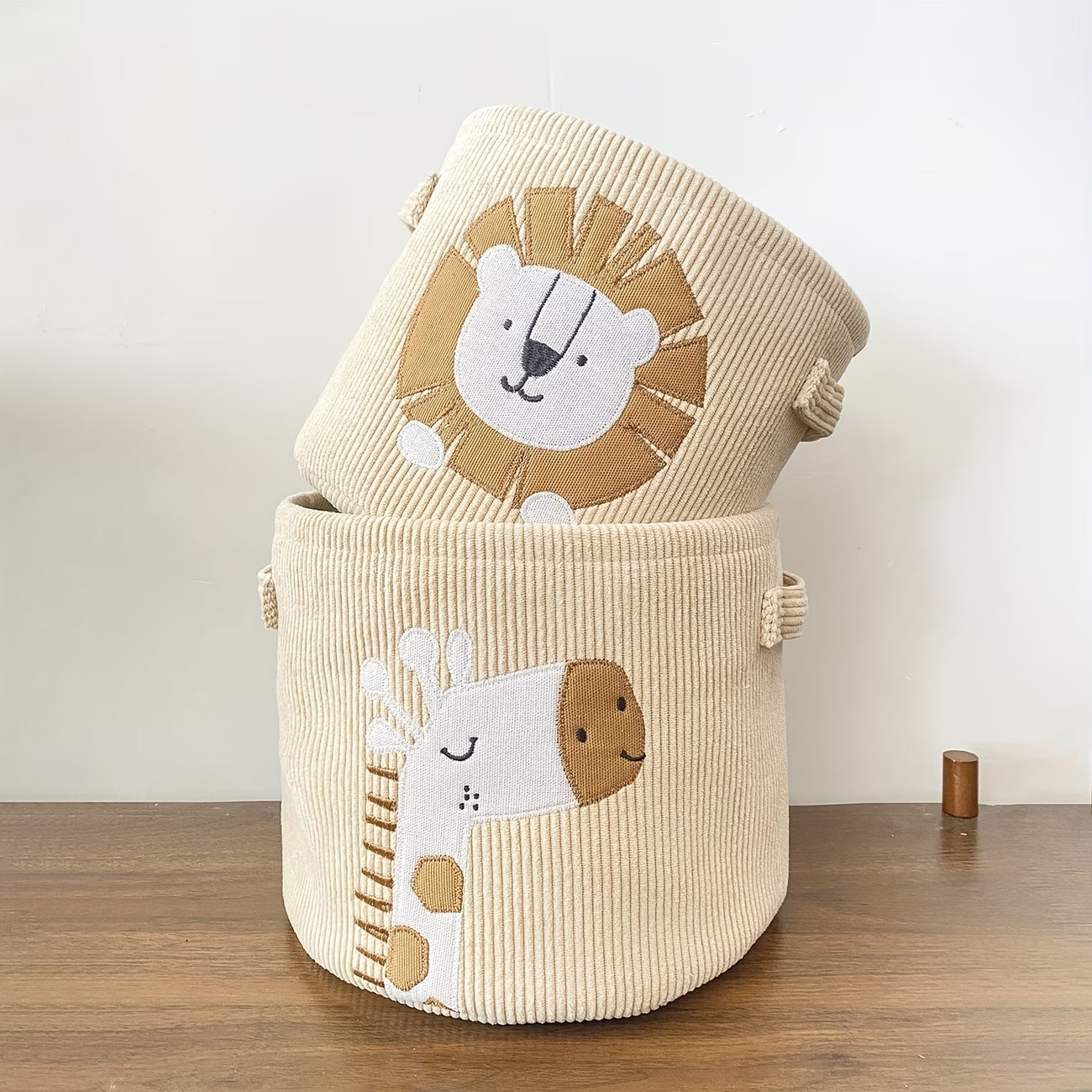 Large Cartoon Animal Storage Basket – Foldable Fabric Laundry & Toy Organizer