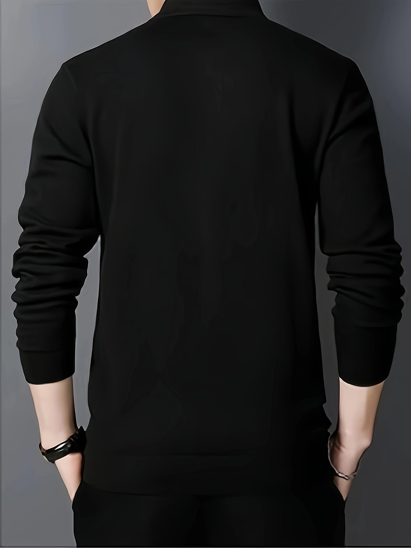 2024 New Cross-Border Men'S Polo Collar Button Knitted Sweater (Men'S Warm Top)