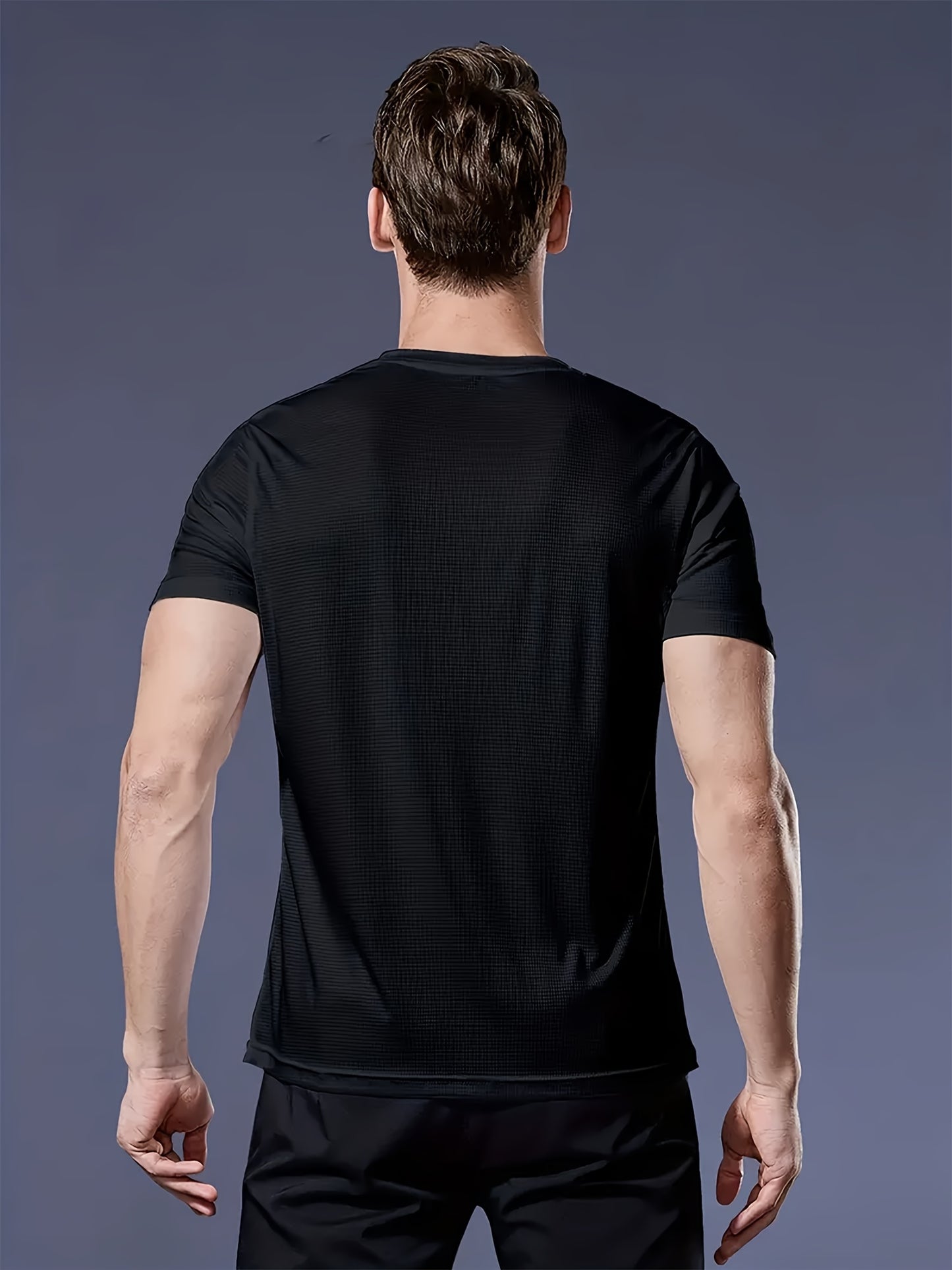 7pcs Men's Quick-Dry T-Shirts - Breathable, Sweat-Wicking Crew Neck Tees for Gym & Running, Lightweight & Comfortable