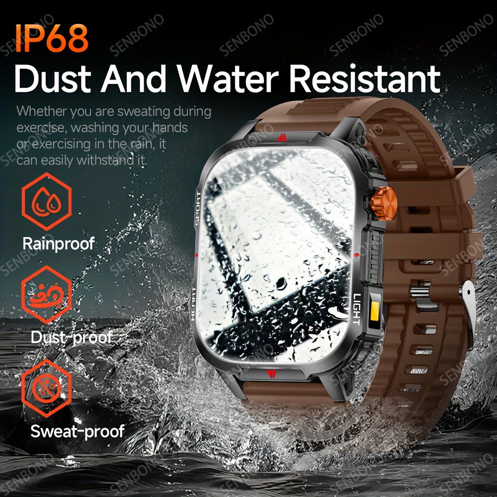 SENBONO Men'S & Women'S Smart Watch with 5.11cm HD Ultra-Large Display, 60Hz Refresh Rate, 1100mAh Battery, 130+ Day Standby Time, 200+ Watch Faces, Voice Assistant, 100+ Sport Modes, Fitness Tracker, USB Charging, Weather Fo