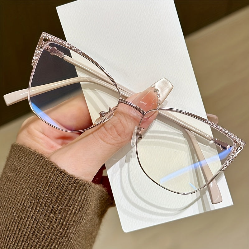 1 Paire de Lunettes Demi-Monture – Design Ovale Métallique Rétro et Tendance