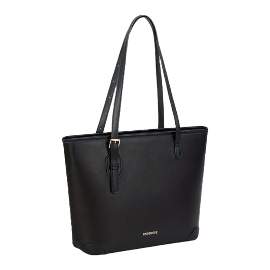Sac cabas pour ordinateur portable femme en simili cuir – grande capacité avec compartiment tablette, léger et élégant, noir ou marron clair, parfait pour le travail et usage quotidien