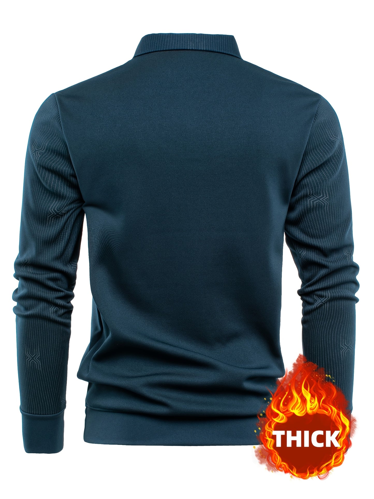 New Autumn And Winter Men'S Long-Sleeve Thickened Fleece Top with a Faux Two-Piece Design, Featuring a Deer Head Label, Stylish Pinstripe Pattern, Warm And Soft for Cold Weather, Perfect for Outdoor Activities, And a Great Gi