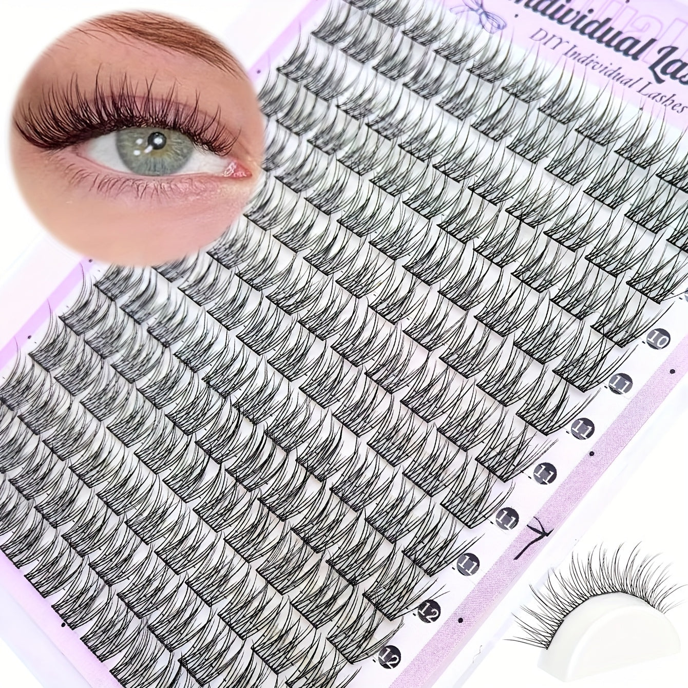 10 Rangées de Cils Individuels Naturels / 154 Paquets – Cils Wispy en Extensions DIY, 10-12 mm, Style Manga, Queue de Poisson, C Curl, Débutant-Friendly, Réutilisables