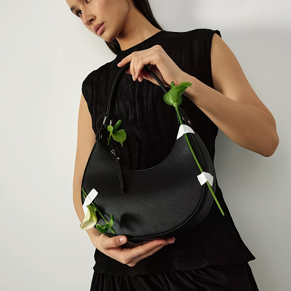 Sac Femme Synthétique Élégant – Noir/Blanc/Beige/Brun/Gris/Bleu/Rouge, Bandoulière Ajustable, Fermeture Zippée