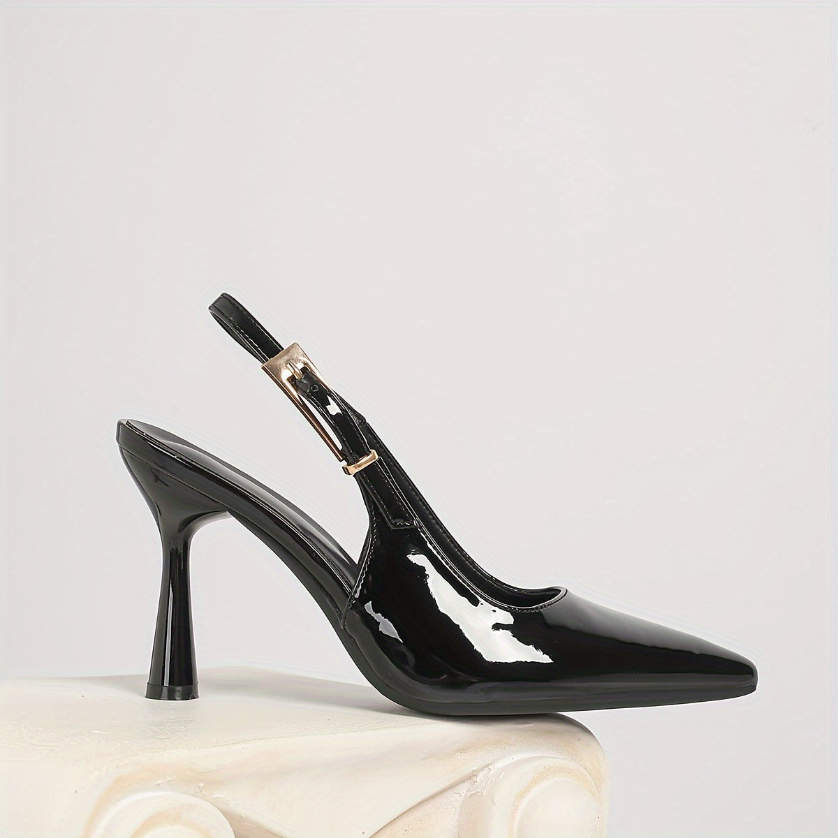 Escarpins Femme à Talons Chaton Ultra-Hauts – Couleur Unie, Bout Carré, Bride Cheville, Chaussures de Soirée Polyvalentes Toutes Saisons, Semelle TPU