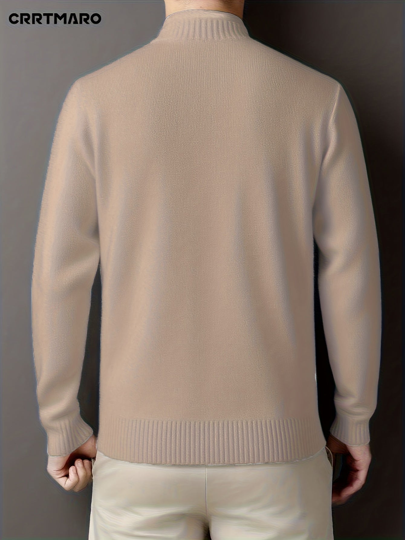 New Men's Knit Sweater with Twisted Floral V-Neck Long Sleeve Casual Top