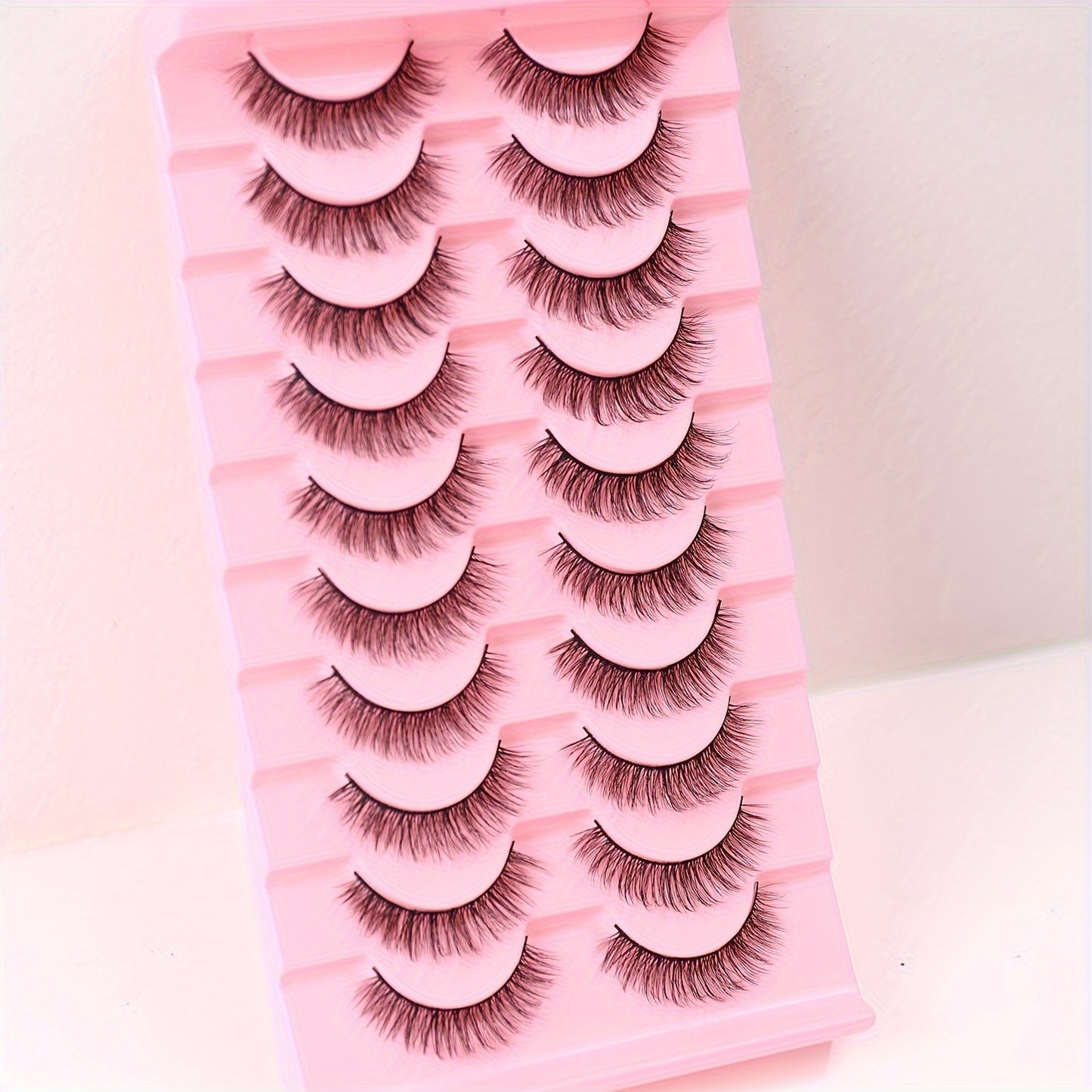 10 paires de faux cils luxueux et duveteux, effet œil de chat 5D, cils en fibre imitation vison, application facile, maquillage envoûtant, faits main, réutilisables, pour un usage quotidien et de soirée