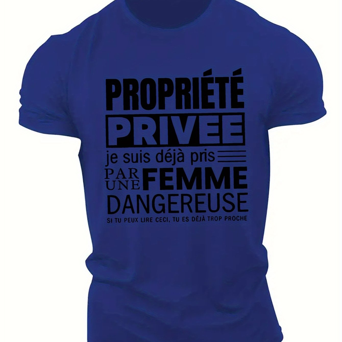 Men'S Humorous French Quote T-Shirt - "Property Rights Are Desired" Graphic Tee, Casual Crew Neck, Lightweight Polyester, Summer Wear, White with Black Text, Casual Summer Wear | Crew Neck Tee | Geometric Pattern Shirt, Funny