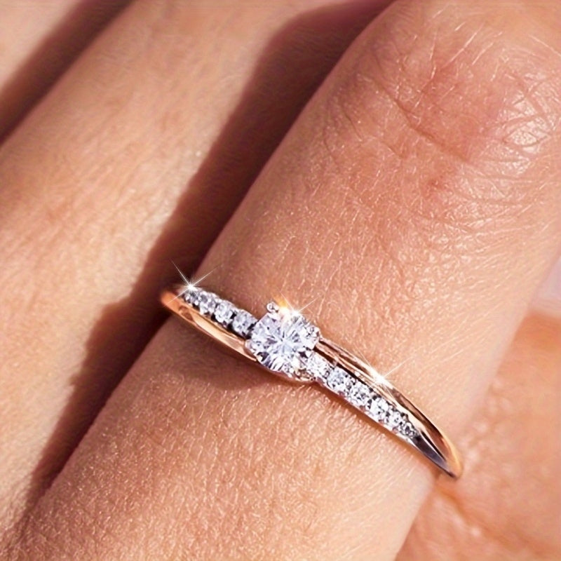 S925 Round-Cut Accent Ring for My Daughter - A Promise Ring for Her - Wedding Jewelry - Gift for Bridesmaids - Proposal Gift for Wife 2G