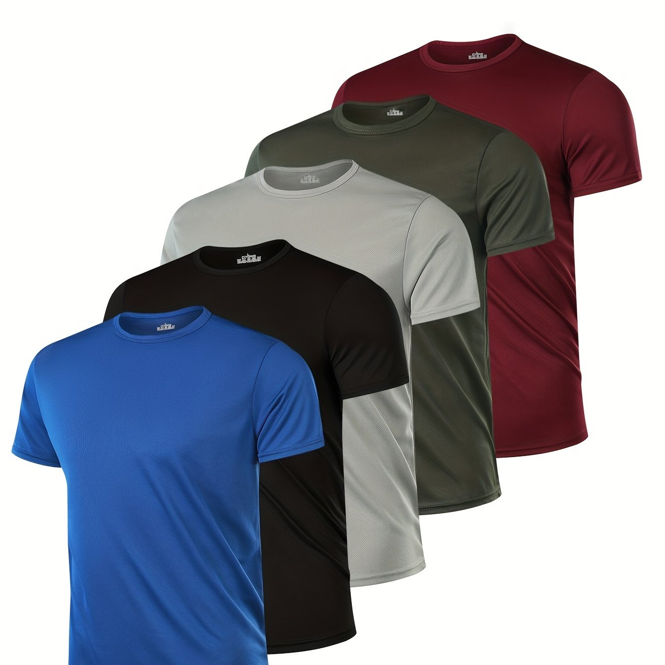 5pcs Men's Crew Neck Fashionable Short Sleeve Sports T-shirt, Comfortable And Versatile, for Summer And Spring, Athletic Style, Comfort Fit T-Shirt, As Gifts