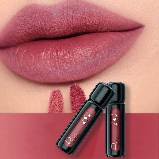 2pcs [Waterproof Lip Glaze] Waterproof Lip Glaze | Vibrant Colors, Not Sticky, Matte Reddish Brown Lip Glaze - Hydrating, High Pigmented Gloss - Perfect Smudge-Proof Romantic Gift for Valentines Day
