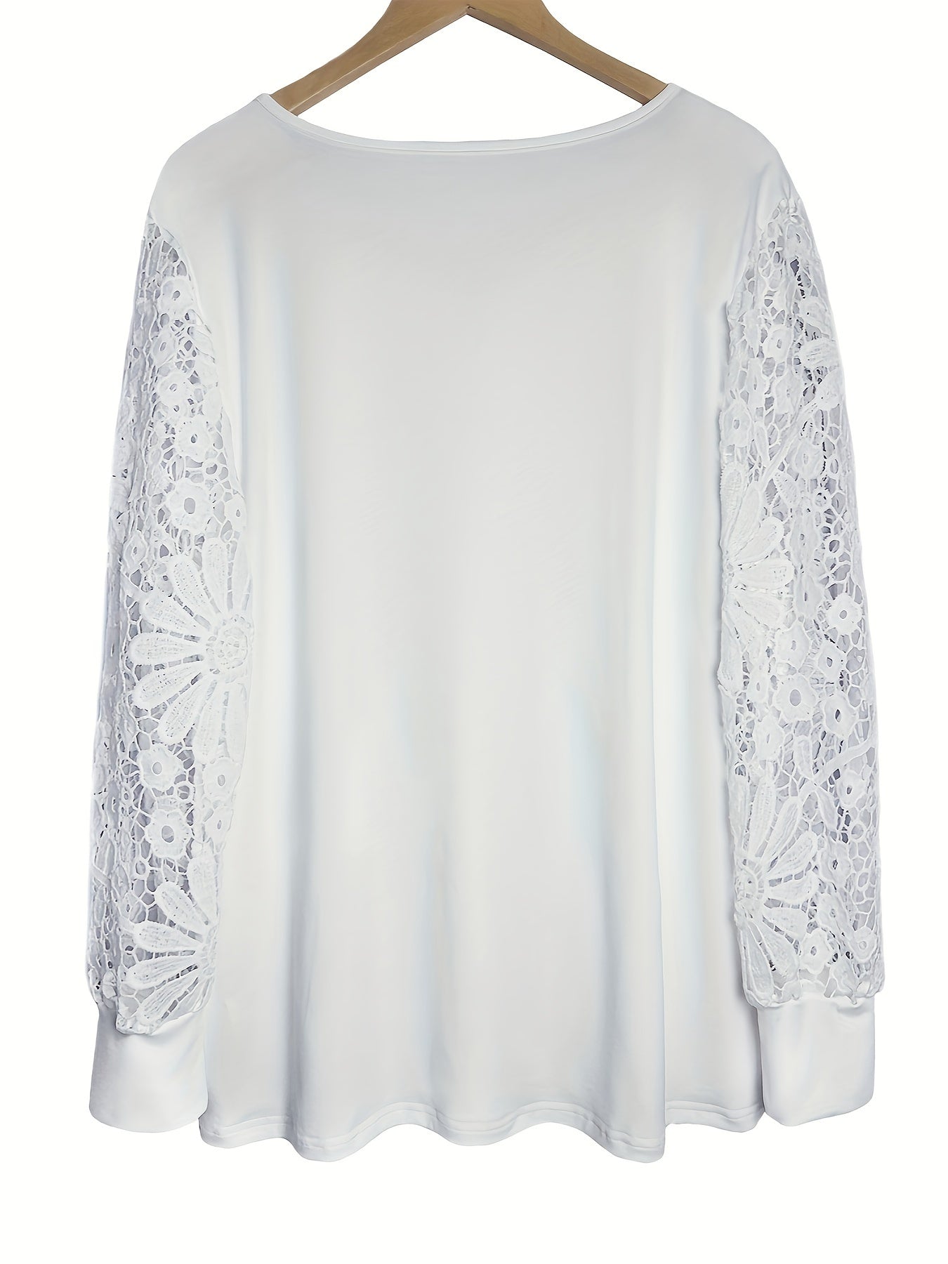 T-shirt grande taille pour femmes – Col en V, manches longues, avec boutons