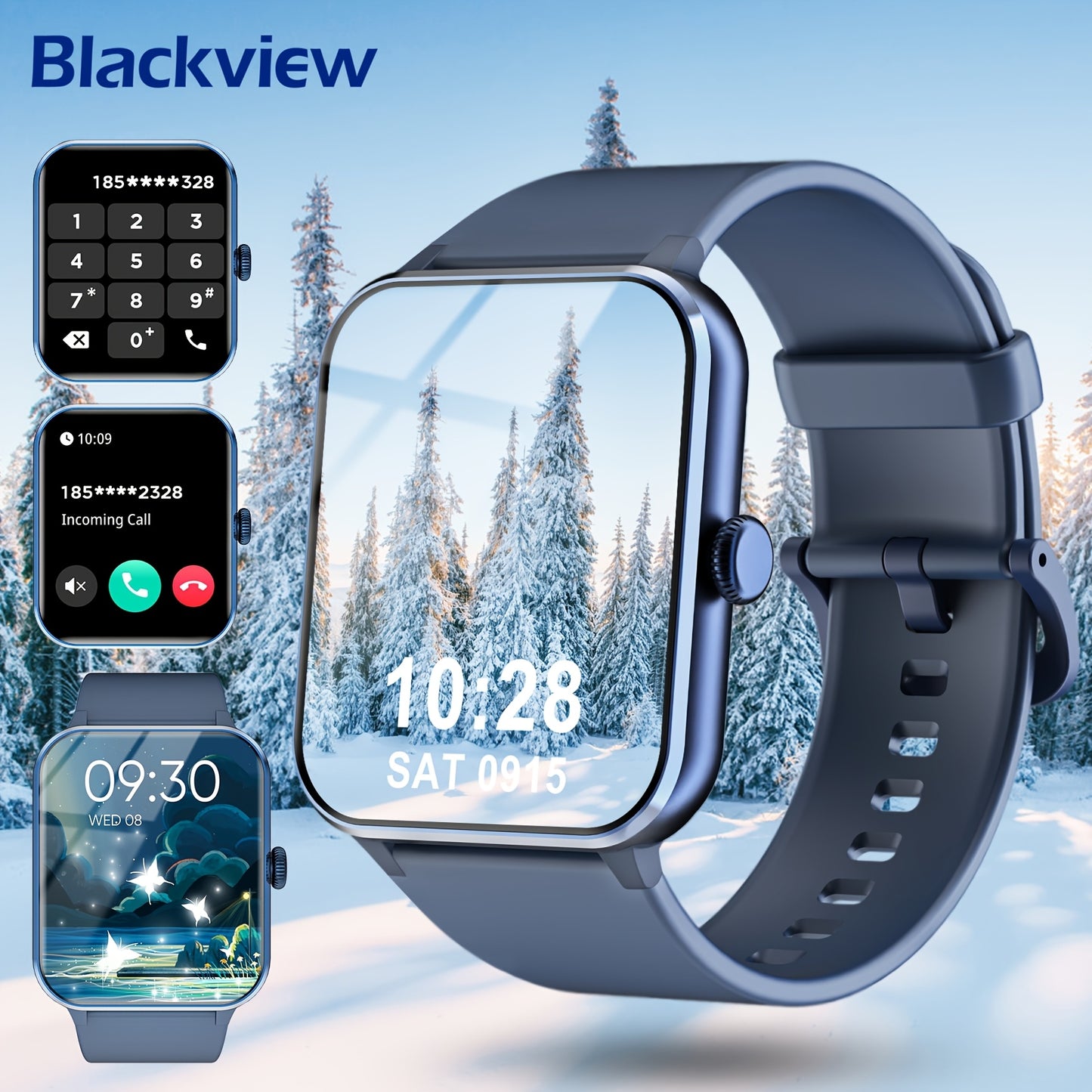 Blackview Smartwatch, Compatible With Android And For IPhone, Fitness Tracker, Fitness Watch With Activity Monitoring 1.85-Inch Touchscreen Smartwatch, With Pedometer, Calorie Meter And Stopwatch, BT 5.3 Call, Multi-Sport Mod