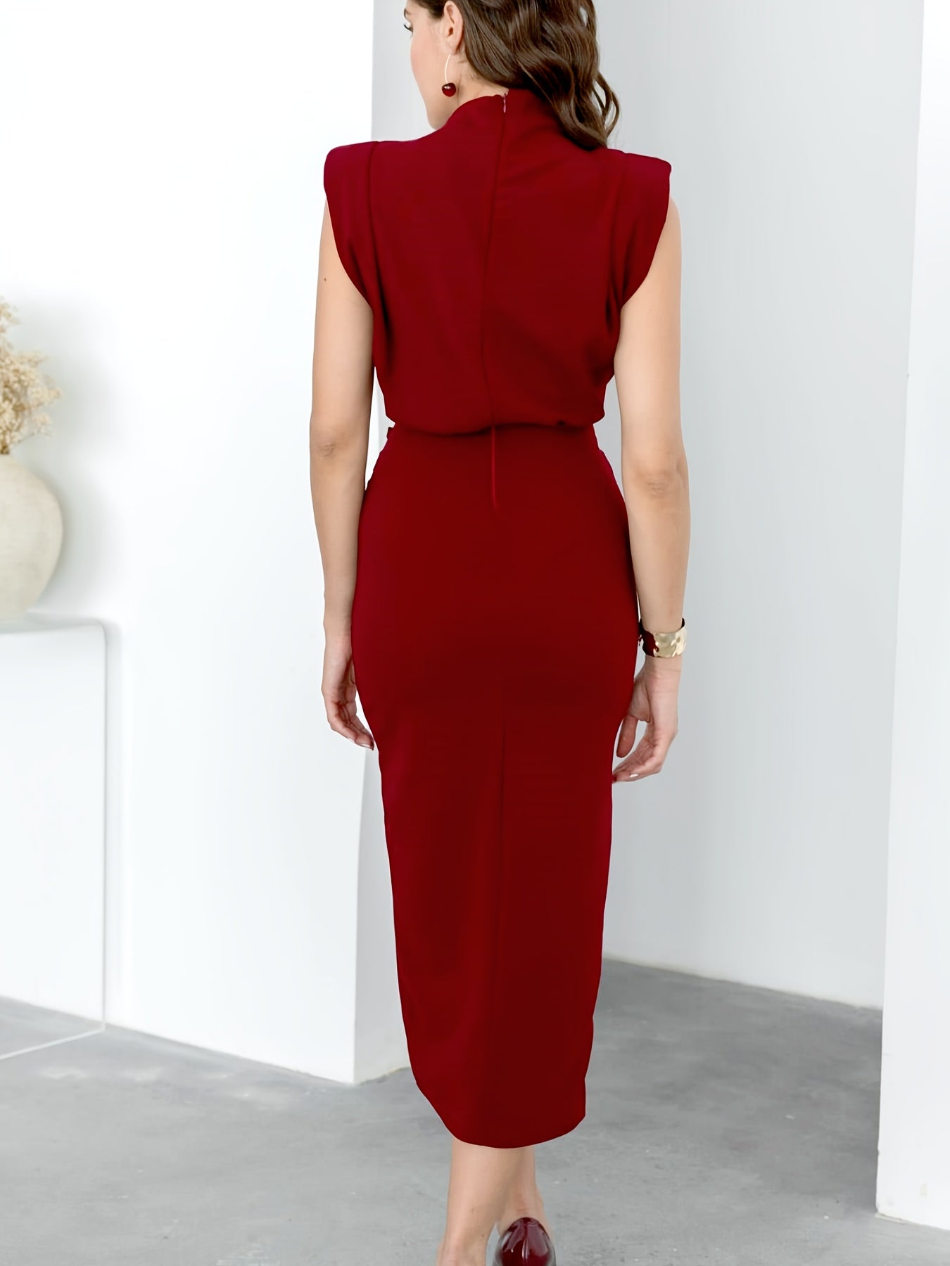 Robe Femme Élégante Sans Manches — Tenue Chic Formelle et Décontractée, Robe Bodycon pour Soirées et Mariages, Lavable en Machine, Parfaite pour Événements Printemps/Été, Coupe Ajustée, Tissu Extensible, Garde-Robe d’Été