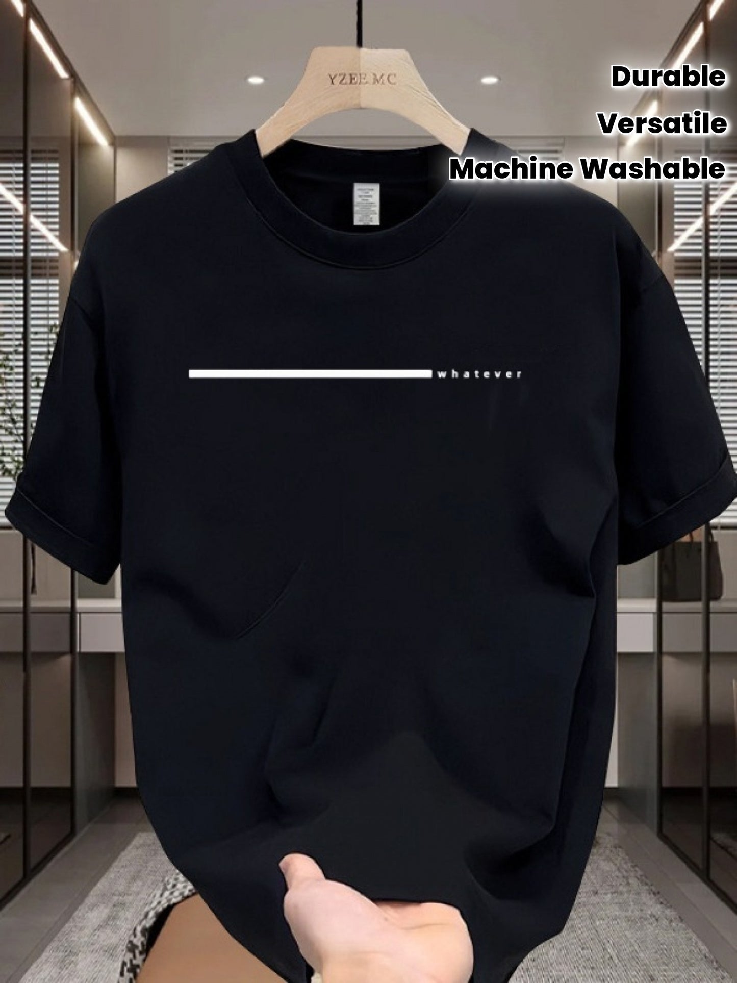 Men's 100% Cotton Oversized T-Shirt - Minimalist White Round Neck Short Sleeve Casual Casual Attire, All-Season Comfortable Breathable Layering Essential, Versatile Basic Tee for Men (Machine Washable, White) - Gym, Office &