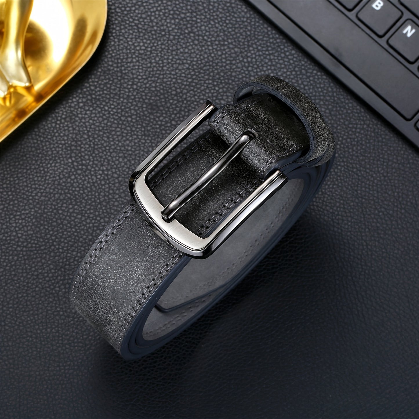 Ceinture Homme Large avec Boucle en Alliage – Pour Jeans et Pantalons, Style Simple et Tendance, Ceinture Sportive Décontractée pour Usage Quotidien