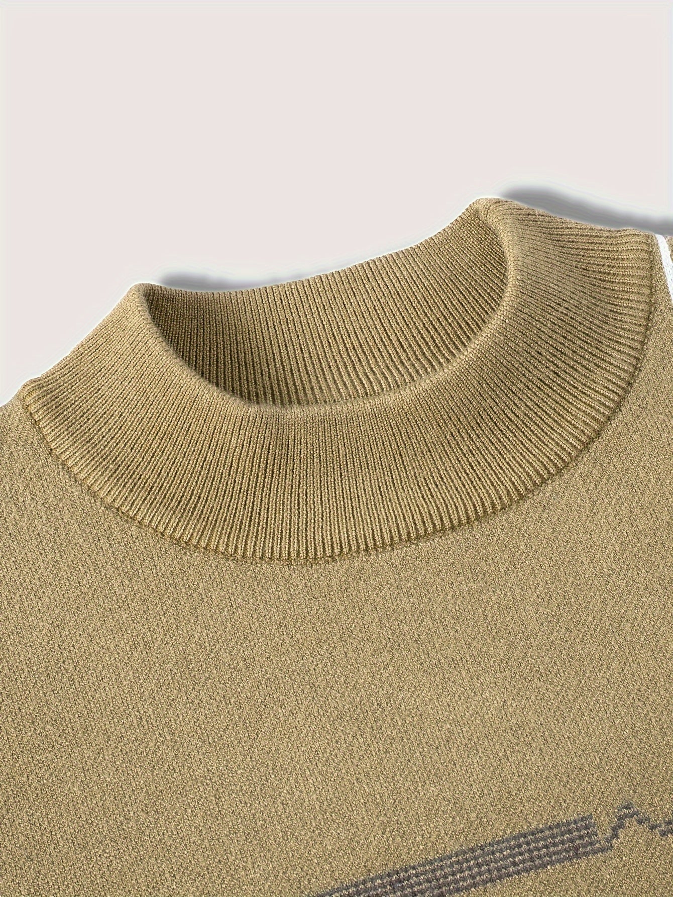 Classic Mature Men's Irregular Stripe Round Neck Casual Long Sleeve Knit Set